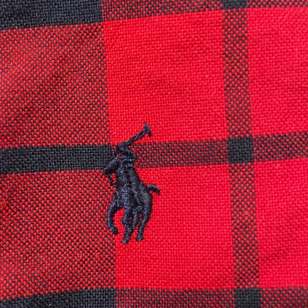 Ralph Lauren size 9 months longsleeved, button-down shirt-red, yellow & black 🌻 - Picture 5 of 5